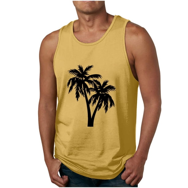 Camisetas de Tanque de los Hombres Tanque de los Hombres Incolor Gradiente de Impresión Cuello Redondo Correa Delgada Fuga Atrás Regular Casual Deportes Blusas de Tanque