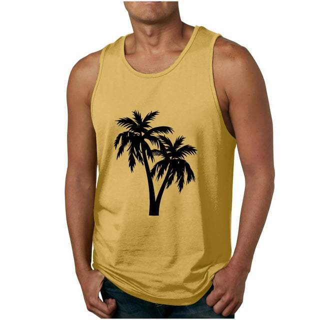 Camisetas de Tanque de los Hombres Tanque de los Hombres Incolor Gradiente de Impresión Cuello Redondo Correa Delgada Fuga Atrás Regular Casual Deportes Blusas de Tanque