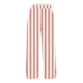 thumbnail image 6 of Summer Cotton Linen Pants for Women Casual Boho Gradient Print Pants 2026 Vacation Wide Leg Stripe Lounge Pant, 6 of 6