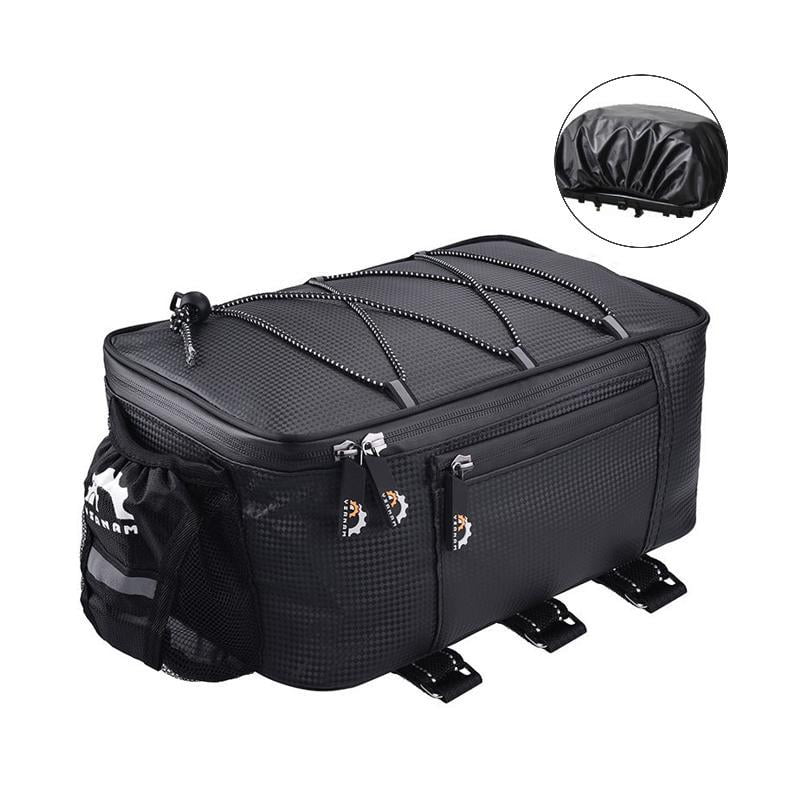 Rear Rack Bag, 8L PVC Water Resistant Bicycle Bag For Road And Mountain Bikes Commuter Bag For Grocery Shopping And Cycling Black