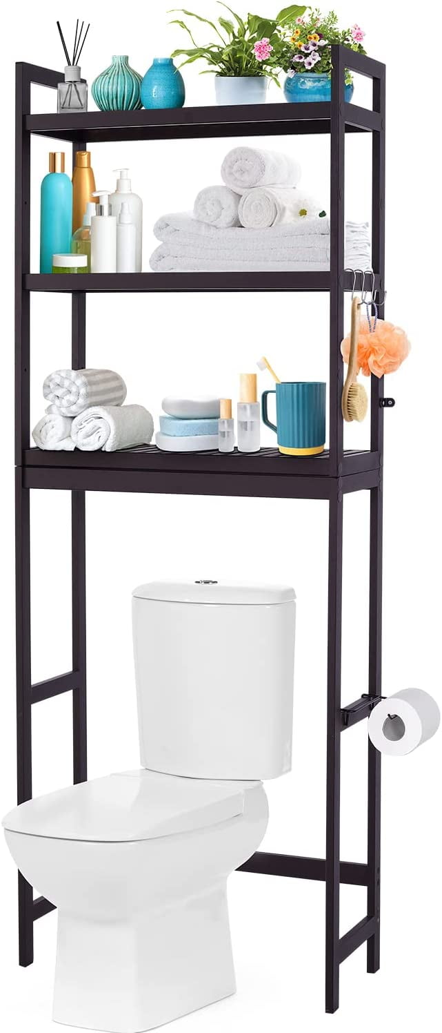 Over The Toilet Storage Shelf, Bamboo 3Tier Over Toilet Bathroom