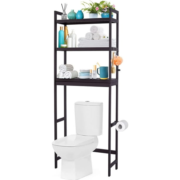 Over The Toilet Storage Shelf, Bamboo 3Tier Over Toilet Bathroom