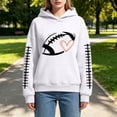 thumbnail image 4 of GILIGEGE Football Hoodies For Women,Game Day Sweatshirts,Plus Size Hooded Pullover With Pockets,Heart Graphic,Fall Fashion 2026 Fleece Sweaters,Long Sleeve Crewneck Casual Fall Tops White 5XL, 4 of 8