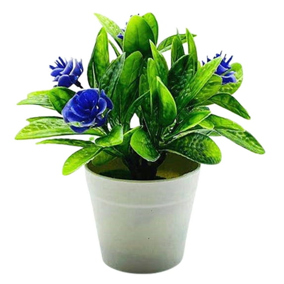 HEVIRGO Artificial Flowers for Decoration 1 Set Artificial Plant Pot Curling Rose Flower Table Centerpieces Plastic Decorative Simulation Bonsai for Living Room,Purple Orchid