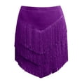 thumbnail image 4 of oqasdz Womens Skirts Flowy Fringe Asymmetrical Hem Solid Color Boho Skirt with Tassel Details for Casual Party Evening Holiday Wear, 4 of 4