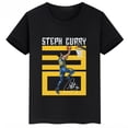 thumbnail image 5 of Camiseta de algodón negra de verano de manga corta con estampado de Stephen Curry para niños, camisetas deportivas para niños y niñas, ropa adecuada para fanáticos, 5 of 5