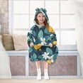 thumbnail image 7 of FORMRS Wearable Blanket Hoodie with Sleeves for Kids Cozy Flannel Sweatshirt, Lemon Leaves, 7 of 7