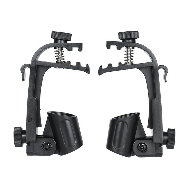 Clip 2pcs Clamp Clip On Drum Rim Microphone Mic Mount Holder Adjustable Shockproof