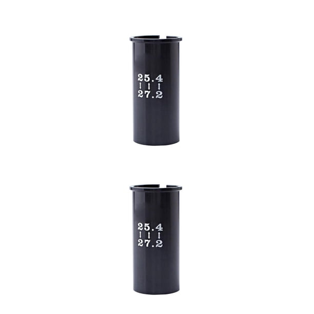 Soidarity Tubo de asiento de bicicleta de montaña, asiento de bicicleta de carretera, tubo de tija de sillín, adaptador de manga reductora, negro 27.2 mm 2piezas