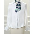 thumbnail image 5 of INSPIRAR CHIC Bufandas Elegantes de Doble Cara para Mujeres, Puntas Delgadas, Color Azul Marino, 5 of 5