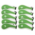 thumbnail image 4 of 10Pcs Golf Iron Headcover Set Golf Club Head Cover Water Sleeve for Outdoor Green and White, 4 of 8