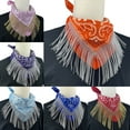 thumbnail image 2 of YUUZONE Unisex Rhinestone Fringe Bandana Cashew Print Embellished Triangle-Scarf, 2 of 19