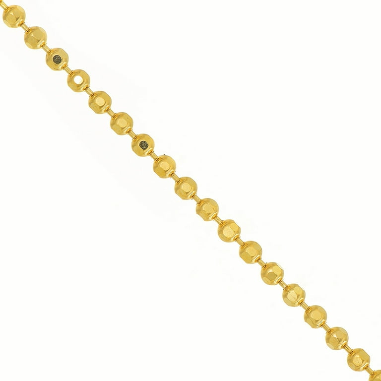 14k Yellow and White Gold Ball Bead Chain 16 18 20 24 Wonderful Shiny Bead  Necklace 