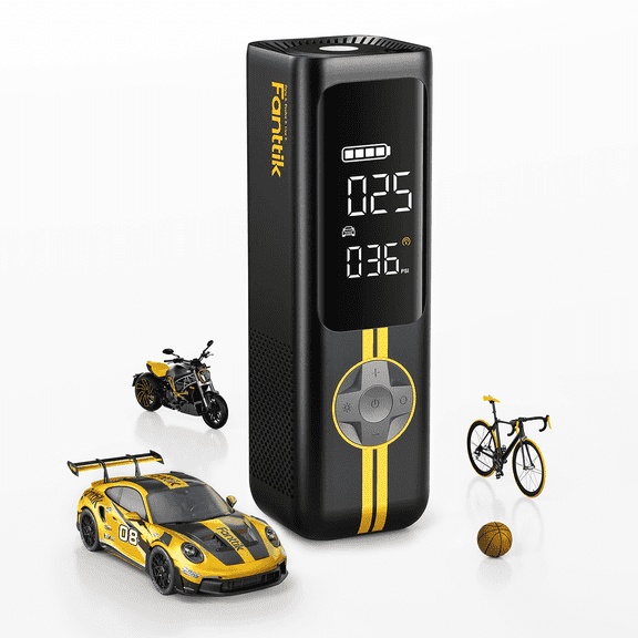 Fanttik X8 APEX Tire Inflator Portable Air Compressor, 1 Min Fast Inflation, 150PSI Cordless Tire Inflator with LED Dual Screen, Suitable for MPV, Car, Bike, Motorcycle, Up to 26.3″ Tires