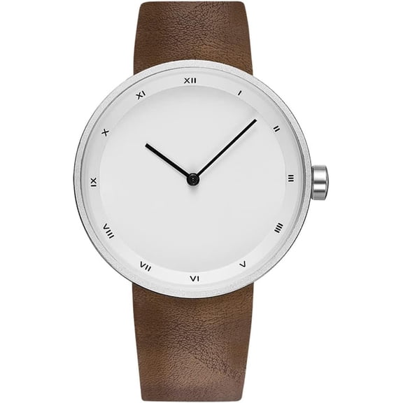Mens Watches Ultra-Thin Minimalist Fashion Simple Business Wrist Watch for Men Unisex Dress with Leather Band