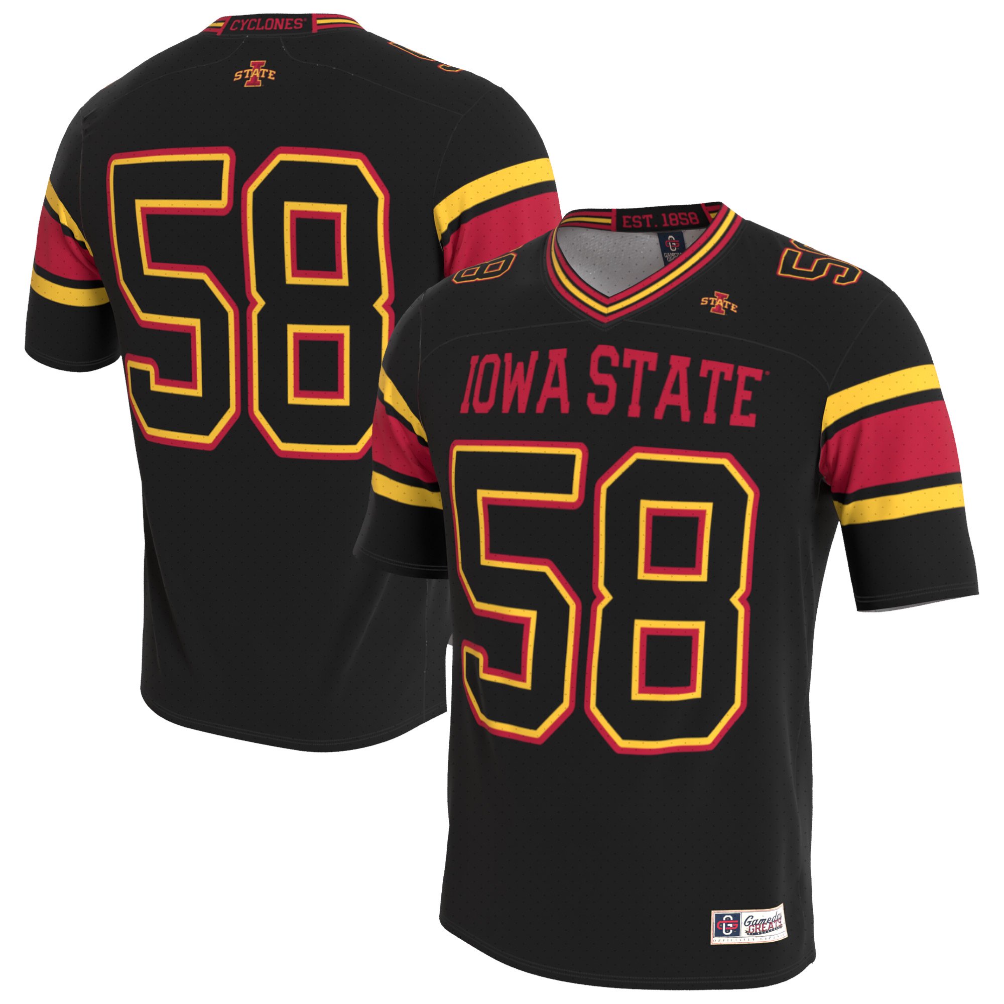 Youth GameDay Greats Iowa State Cyclones Lightweight Collegiate Football Blackout Fashion Jersey