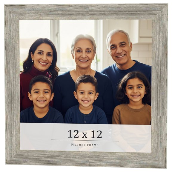 12x12 Frame Grey Real Wood Picture Frame Width 1.5 Inches | Interior Frame Depth 0.5 Inches | Barn