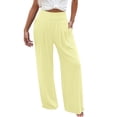 thumbnail image 3 of ibiyuan Womans Dress Pants High Waist Palazzo Pants for Women Dressy Loose Fit Women Trousers Drawstring Lounge Pants Women Vacation, 3 of 6