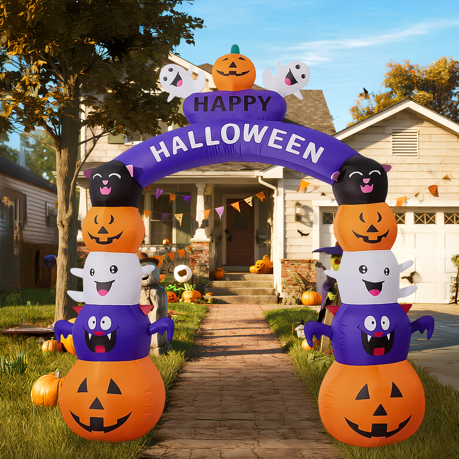 GVDV 8 Ft Halloween Inflatable Archway, Outdoor Decoration photo 7