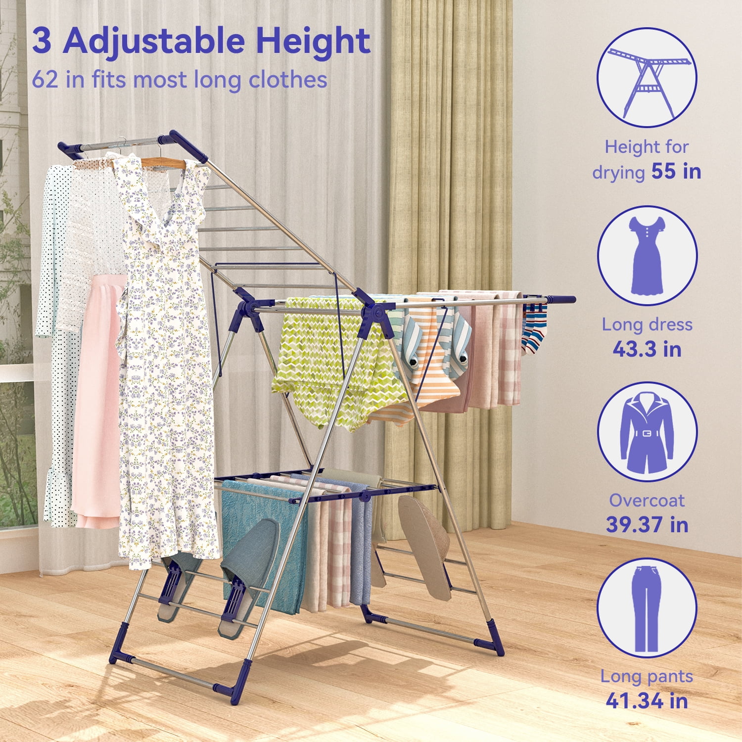 Behost Clothes Drying Rack Stainless Steel Gullwing Comoros | Ubuy