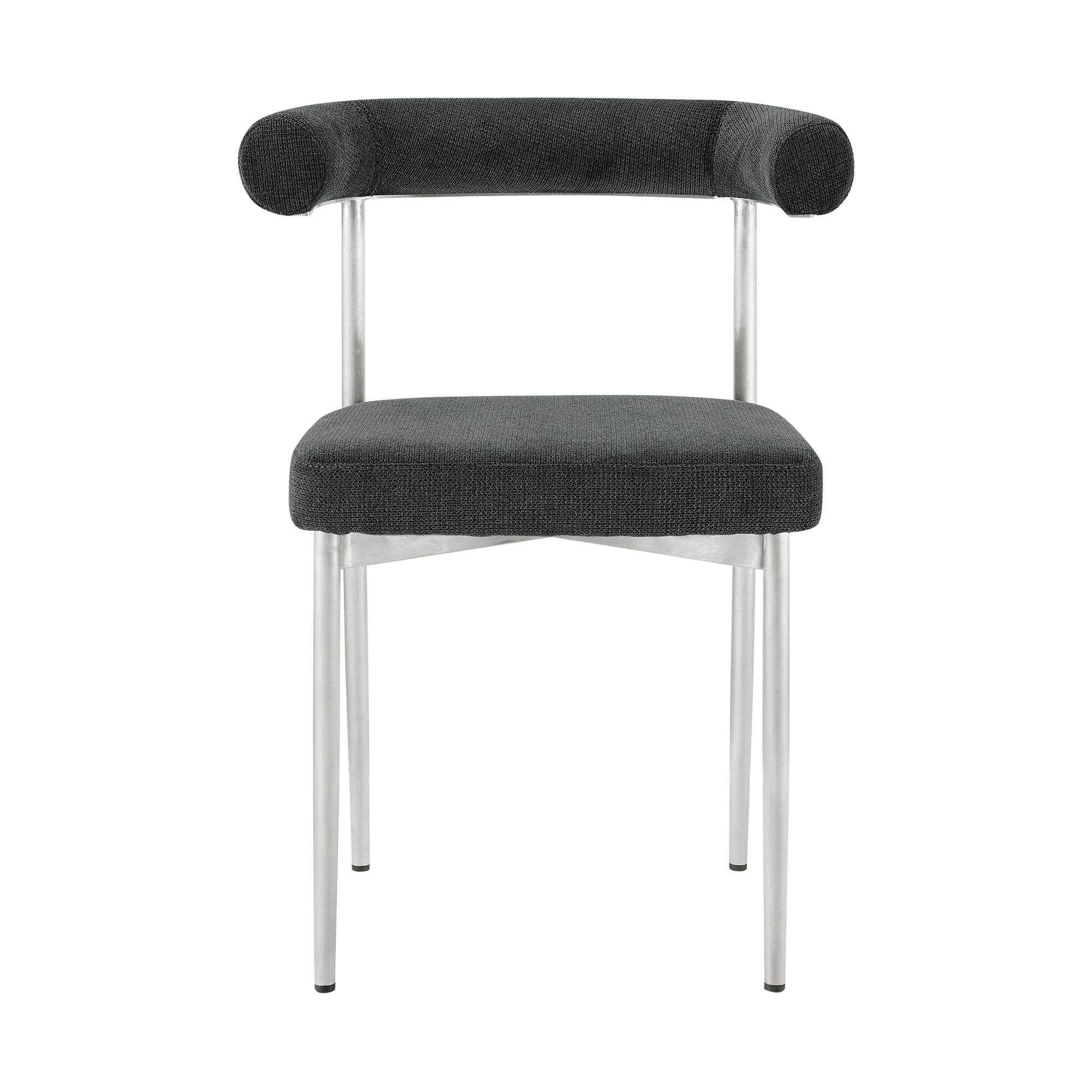 Veronica Shannon 5 Piece Round Dining Set with Charcoal Fabric