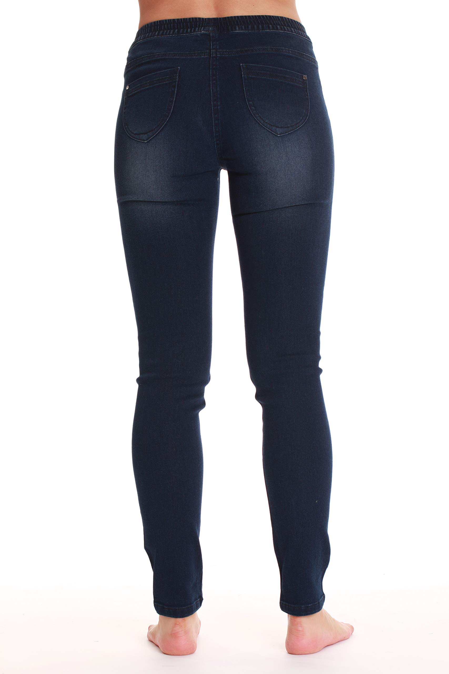 Just Love Women's Denim Jeggings with Pockets - Comfortable Stretch Jeans Leggings (Dark Denim, Large) - image 3 of 3