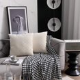 thumbnail image 2 of 2 Pcs Housses de Coussin Décoratives Rayées Blanches en Velours Original Carré, 2 of 5