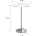 thumbnail image 3 of XPOPR  Bistro Pub Table Round Bar Height Cocktail Table Metal Base MDF Top Obsidian 23.8-Inch Top, 39.5-Inch Height (1, White-2), 3 of 8