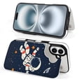 thumbnail image 4 of Compatible with iPhone 11 12 13 mini 14 15 16 Pro Max Plus Wallet Case with Card Holder, PU Leather Kickstand Card Slots Case ( Astronaut Planet, iPhone 11 Pro Max), 4 of 7