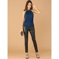 thumbnail image 4 of INSPIRE CHIC Camiseta sin mangas con cuello halter y lentejuelas sin mangas para mujer Azul S, 4 of 6
