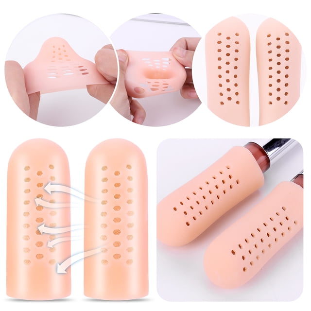 2 Fundas Silicona para Dedos Los Pies Suaves para Callos Ampollas Uñas Encarnadas (champán L)