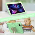 thumbnail image 3 of JTCASES for iPad Pro 11 2022/2021/2020/2018, iPad Air 5th/4th Generation Case, Crossbody Lanyard Pencil Holder Butterfly Wings Kickstand PC Silicone Kids-friendly Sockproof Back Shell, Beige/Green, 3 of 9
