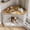 White, variant on 42.5" Corner Dog Crate Furniture, Wooden Dog Kennel Indoor with Feeding Bowls and Revolving Door, Decorative Dog Crate End Table for Small Dog, Black