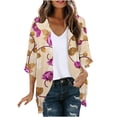 thumbnail image 2 of Aloohaidyvio Cardigan Sweaters for Women,Women's Floral Chiffon Kimono Cardigans Loose Beach Cover Up Half Sleeve Tops, 2 of 5