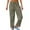 Army Green, variant on Bibifish Womens Pants Casual Oversized Fit Drawstring Waist Contrast Color Pants With Side Pockets Trendy Casual Long Striped Sports Trousers