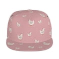 thumbnail image 2 of Daiia Funny Chicken print Flat Bill Hats Flat Brim Trucker Cap Baseball Cap Adjustable Classic Low Profile Hat Unconstructed Plain Cap, 2 of 9