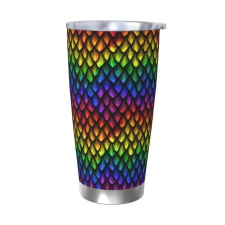 

Salouo Dragon Scales Print 20oz Tumbler with Lid Stainless Steel Vacuum Insulated Tumbler Durable Insulated Coffee Mug Thermal Cup with Splash Proof Sliding Lid-Without Straw