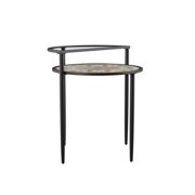 SEI Furniture Lorengo Outdoor Accent Table in Black with Multi-Color Tile