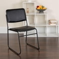 thumbnail image 4 of Scranton & Co Faux Leather Stacking Chair with Sled Base in Black, 4 of 6