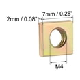 thumbnail image 2 of Unique Bargains Square Nuts, M4x7mmx2mm Yellow Zinc Plated Metric Coarse Thread Assortment Kit 100 Pcs, 2 of 3
