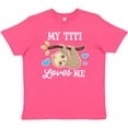 thumbnail image 3 of Inktastic My Titi Loves Me with Sloth and Hearts Youth T-Shirt, 3 of 5