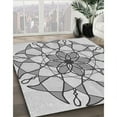 thumbnail image 3 of Ahgly Tapis Rond Lavable en Machine Intérieur Transitionnel Gris Platine, 4 Pieds Rond, 3 of 7