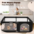thumbnail image 3 of Gimars Upgraded 320D Washable Baby Playpen , 50''*50'' Large Playpen for Toddlers, Sturdy & Safe Playpen with Padded Cotton Top Rod for Protecting Babies, Baby Play Yard with Zipper Gate,Black, 3 of 7
