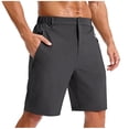 thumbnail image 3 of lcziwo Mens Shorts Casual Big and Tall Relaxed Fit Summer Elastic Waist Hiking Shorts Beach Travel Golf Dress Shorts with Zip Pockets Dark Gray XXXXL, 3 of 10