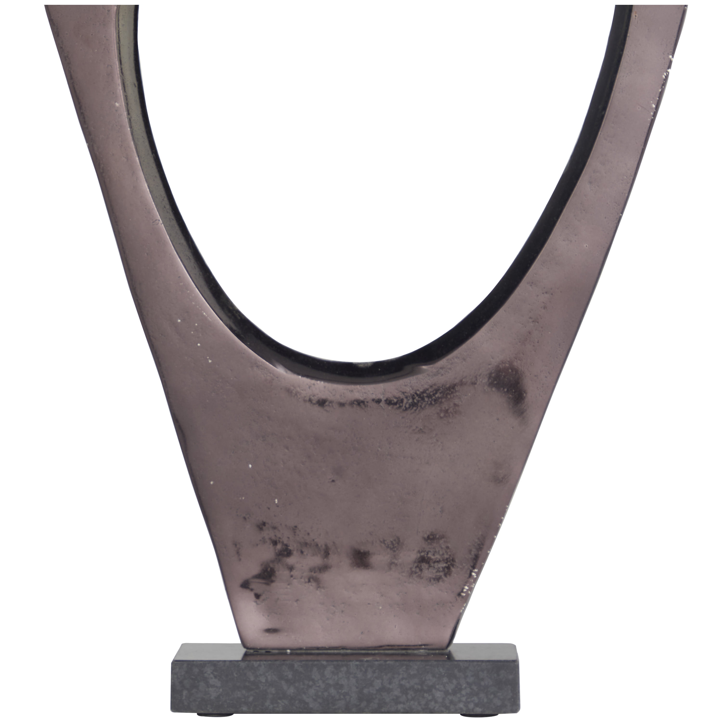 20", 13"H Dark Gray Aluminum Abstract Sculpture with Marble Base, by DecMode (2 Count)