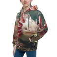 thumbnail image 2 of Lsque Colorful Axolotl Underwater Patten Youth Hoodie Sweatshirt Pullover with Kangaroo Pocket Boys and Girls Hoodie Warm Hoodie for Kids-Small, 2 of 6