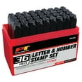 thumbnail image 2 of Performance Tool W5422 36-Piece Steel Letter/Number Stamping Set for Identification, Includes 26 Letters A-Z, 9 Numbers 0-8, and Storage Box, 2 of 3