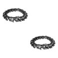 thumbnail image 2 of Thinsony Distinctive Gothic Punk Dragon Scale Bangle 48 inches Cool and Contemporary Black 8.26 Inch 2Set, 2 of 6