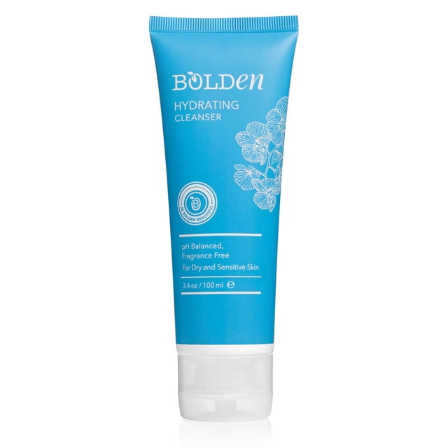 Limpiador hidratante BOLDEN | Lavado facial diario hidratante para pieles secas y sensibles | Sin pelar y sin fragancia | 3,4 onzas líquidas