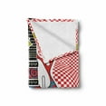 thumbnail image 2 of Rock Music Soft Flannel Fleece Blanket, Colorful Abstract Floral Elements with Sixties Inspired Guitar Design Checkered, Cozy Plush for Indoor and Outdoor Use, 60" x 80", Multicolor, by Ambesonne, 2 of 6